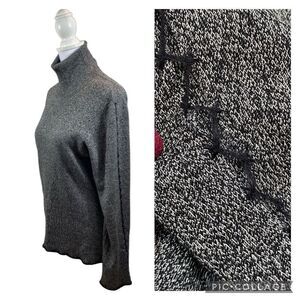 Cullen Brand Silk Blend Turtleneck‎ Sweater Open Seam Sleeves Large